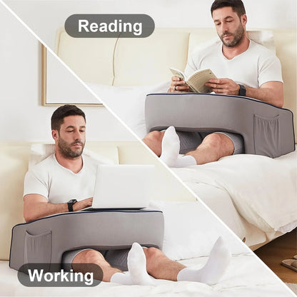 Gaming Pillow for Lap,Reading Pillow for Bed Memory Foam Bed Rest Pillow for Reading, Working, Playing Game
