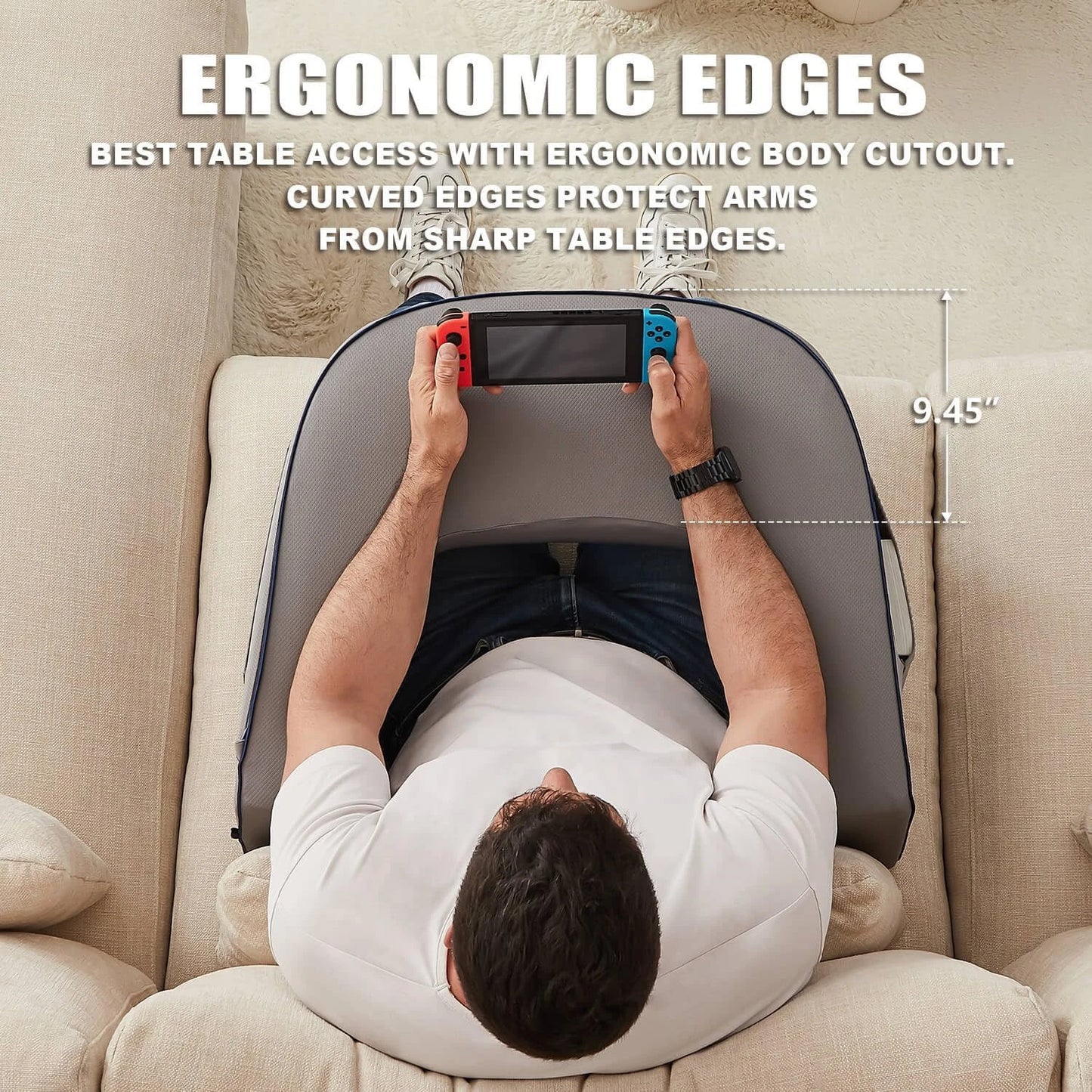 Gaming Pillow for Lap,Reading Pillow for Bed Memory Foam Bed Rest Pillow for Reading, Working, Playing Game