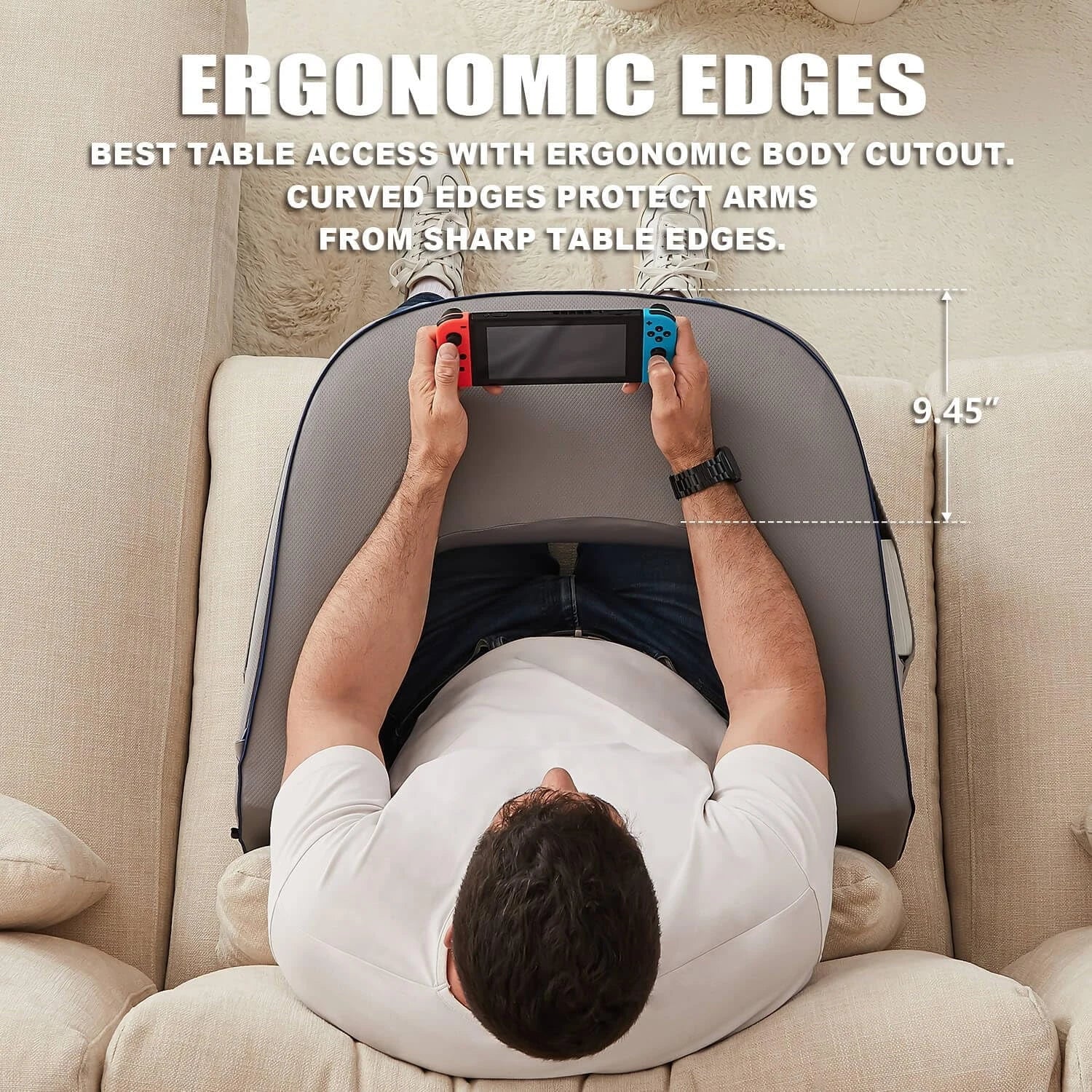 Gaming Pillow for Lap,Reading Pillow for Bed Memory Foam Bed Rest Pillow for Reading, Working, Playing Game