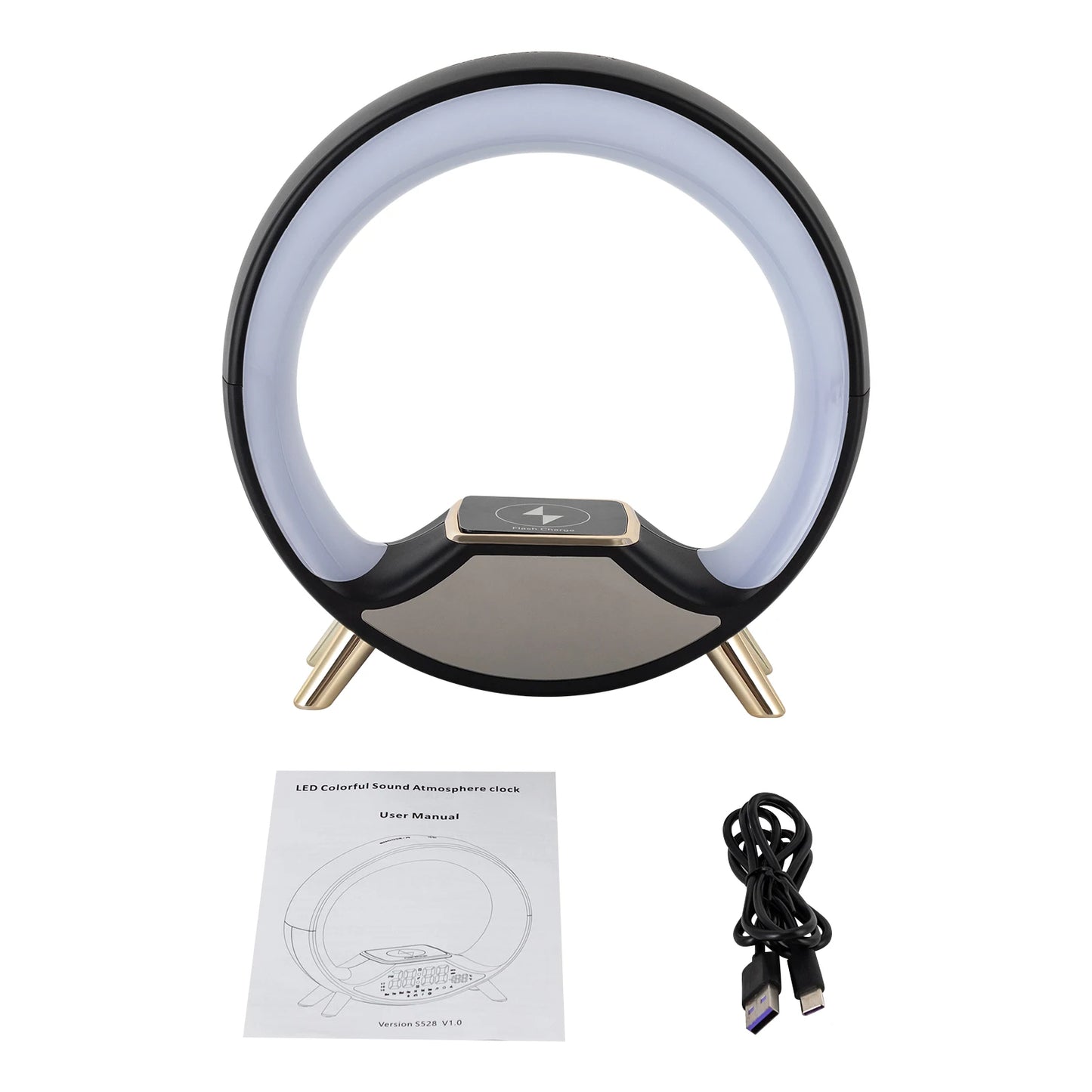 Wake-Up Light Sunrise Alarm Clock met Wireless Charger & Kleurenlamp – 15W LED Bedside Lamp