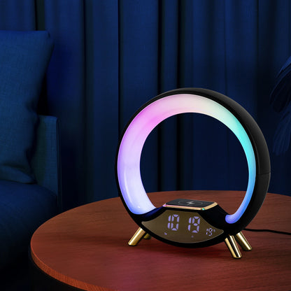 Wake-Up Light Sunrise Alarm Clock met Wireless Charger & Kleurenlamp – 15W LED Bedside Lamp
